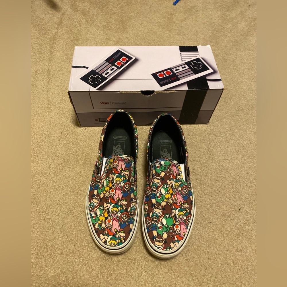 Vans x Nintendo Super Mario Bros Classic Slip On Shoe Size 8 Men 9.5 Women
